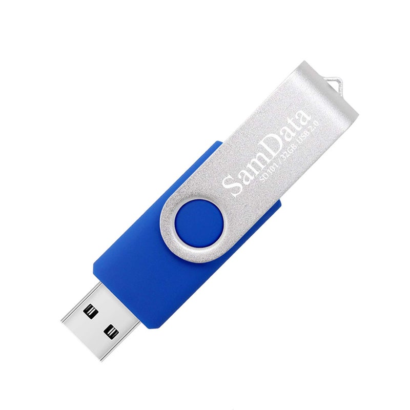 SamData USB 2.0 Flash Drive 32GB, 4 Pack Thumb Drive Swivel Memory Stick External Storage (4 Colors: Blue Green Red Yellow) - Image 5